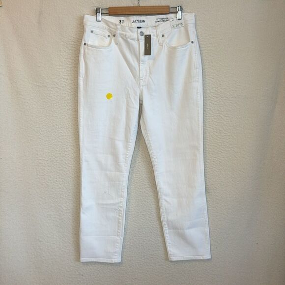 J Crew 9" vintage slim-straight jean‎ in white wash Womens Size 31 - Picture 3 of 12